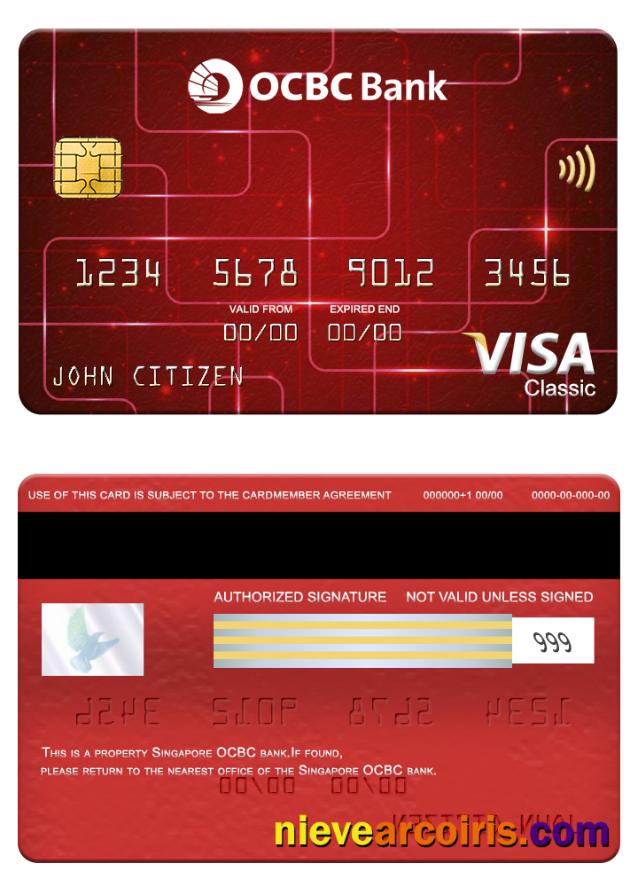Singapore OCBC bank visa classic card